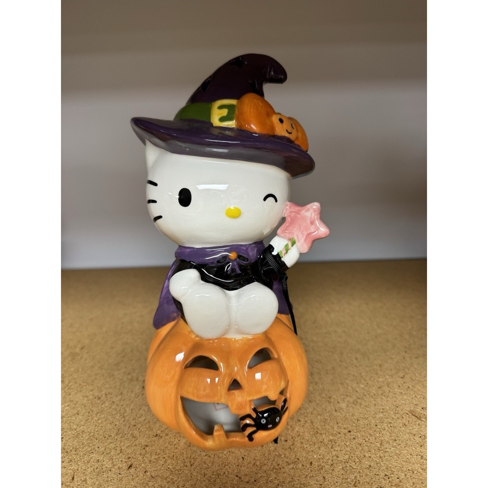 Blue Sky Clayworks Hello Kitty Witch On Halloween Pumpkin Heather Goldminc